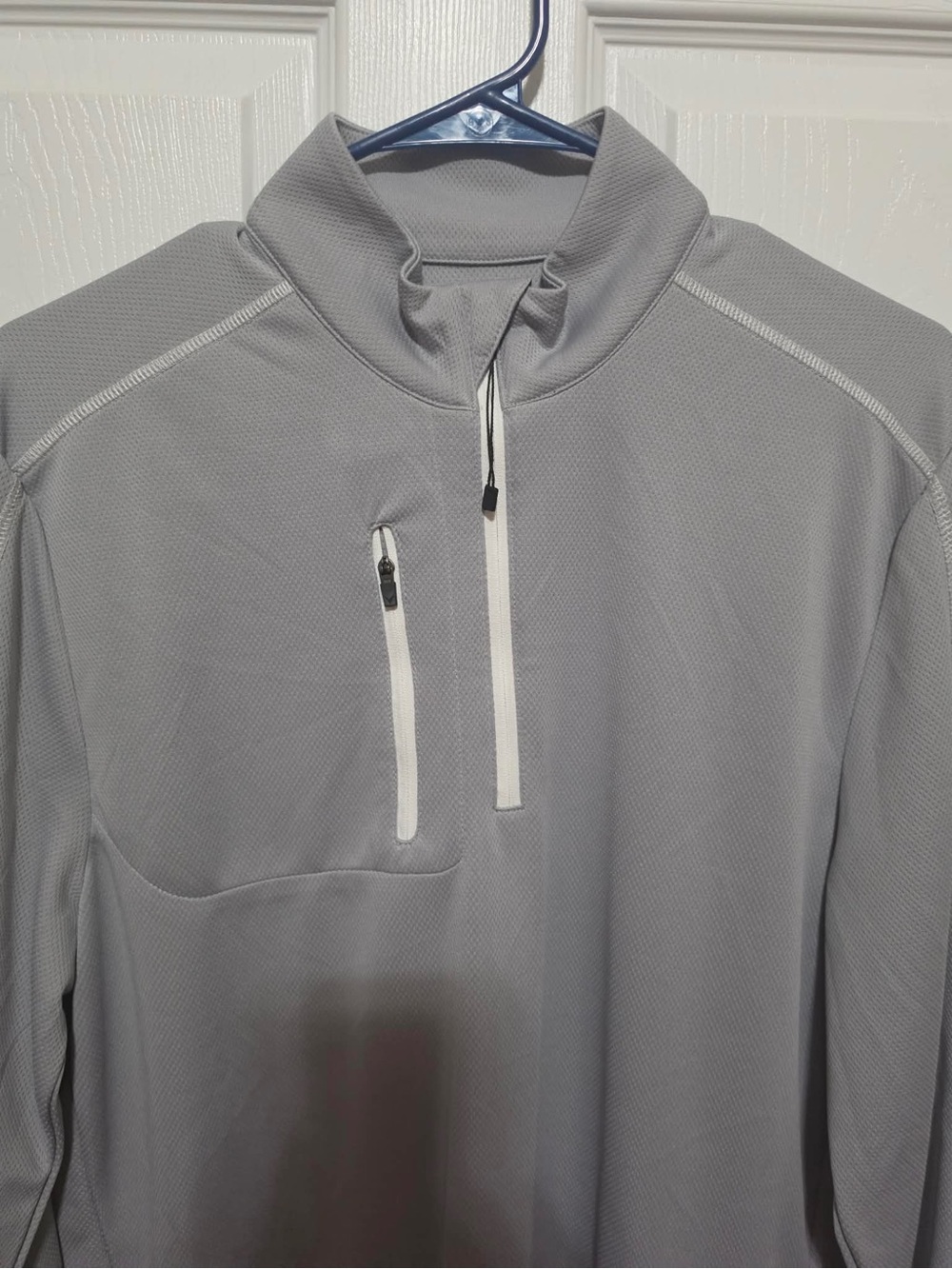 Callaway Gray Quarter-Zip Pullover with Contrast Zippers Golf Shirt